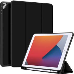 img 4 attached to 📱 Ayotu Soft TPU Case for New iPad 10.2 8th Generation 2020/iPad 7th Generation 10.2 inch 2019/iPad Air 3rd Gen 10.5 inch - Auto Sleep/Wake, Slim Lightweight Trifold Stand Case with Pencil Holder in Black