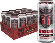 🔥 reign inferno red dragon: boost fitness & performance thermogenic fuel drink, 16 ounce (pack of 12) logo