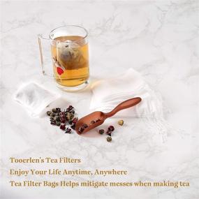 img 3 attached to 🍵 Tooerlen Tea Bags - 100 pcs Tea Filter Bags, Loose Leaf Tea Infuser, Safe & Natural Material, Unbleached Paper Drawstring Tea Bags, 1-Cup Capacity, 3.15"x 3.94