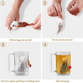 img 1 attached to 🍵 Tooerlen Tea Bags - 100 pcs Tea Filter Bags, Loose Leaf Tea Infuser, Safe & Natural Material, Unbleached Paper Drawstring Tea Bags, 1-Cup Capacity, 3.15"x 3.94