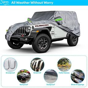 img 1 attached to Waterproof 6 Layer Heavy Duty Jeep Wrangler Cover for 2 Door Models (TJ, CJ, YJ, JK 1987-2020) with Anti-Theft and Door Zipper Lock – Fits up to 170×74×74 inch