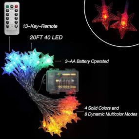 img 3 attached to Christmas Decoration 20 Feet 40 LED Color Changing Christmas Star String Lights That Can Be Placed On The Christmas Tree，Battery Operated Fairy Lights With 8 Modes Remote Control