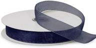 🎀 navy blue sheer organza ribbon - 3/8 inch wide - 25 yards: superior quality & elegance logo