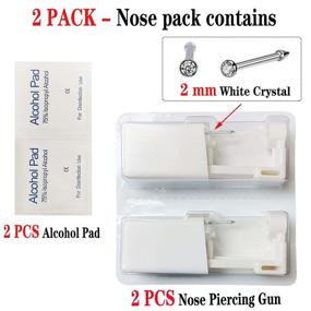 img 3 attached to Набор для самостоятельного пирсинга носа "Бело-серебряный пистолет для пирсинга носа | Безопасный и легкий инструмент для самостоятельного пирсинга носа