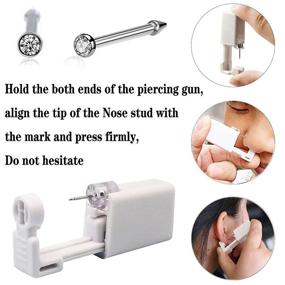 img 1 attached to White-Silver Self Nose Piercing Gun Kit | Safe & Easy Self Nose Piercing Tool