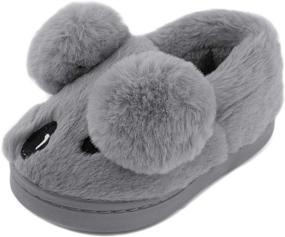 img 4 attached to 👟 Multicolor Boys & Girls Home Slippers | Comfy Toddler & Little Kid Indoor House Slip-on Shoes