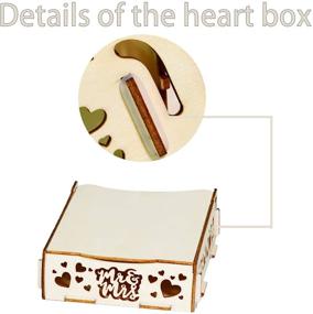 img 3 attached to Wooden Frame Wedding Guest Book Alternative with 75 Blank Hearts - Ideal for Anniversary, Baby Shower, Home Rustic Wedding Decorations, Display Easel, Birthday Party Decoration