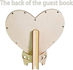 img 2 attached to Wooden Frame Wedding Guest Book Alternative with 75 Blank Hearts - Ideal for Anniversary, Baby Shower, Home Rustic Wedding Decorations, Display Easel, Birthday Party Decoration