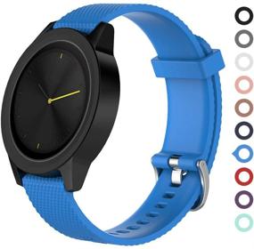 img 4 attached to 🌸 Meifox Garmin Vivomove HR Bands - Sky Blue Silicone Replacement for Premium Sport Watch