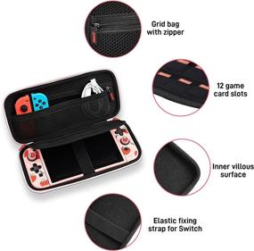 img 3 attached to LASTYAL Hard Pink Carry Case Set for Nintendo Switch | Strawberry Pattern | Protective Shell, Screen Protector, Thumb Grip Caps, Adjustable Strap - Enhanced SEO