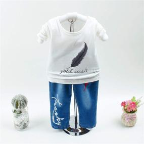 img 2 attached to Little Boys' Spring Autumn T-Shirt Clothing Sets for Stylish Comfort