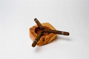 img 2 attached to 🪑 Premium Wood Holder Ashtray: Stylish Decor with Large Capacity for Cigar Accessories