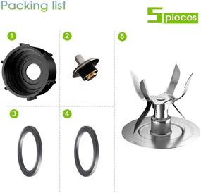 img 3 attached to 🔧 5-Piece Replacement Parts Kit for Oster & Osterizer Blender - Ice Blades, Jar Bottom Cap, Sealing O-Rings, and Coupling Stud"