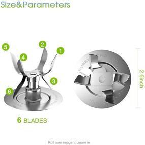 img 2 attached to 🔧 5-Piece Replacement Parts Kit for Oster & Osterizer Blender - Ice Blades, Jar Bottom Cap, Sealing O-Rings, and Coupling Stud"