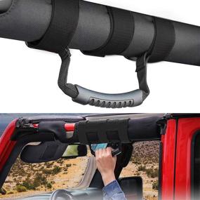 img 3 attached to 🚙 4X Roll Bar Grab Handles - Improved Jeep Wrangler UTV & ATV Sports Sahara Freedom Rubicon X & Unlimited with 3-Strap Design Grip Handle - Fits 1.5″ to 3″ inch - Black - Essential Wrangler Accessories