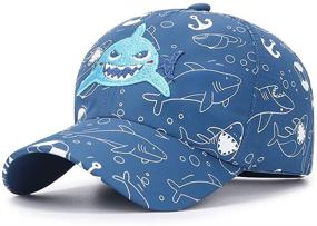 img 4 attached to 🦈 Julerwoo Kids Shark Dinosaur Adjustable Baseball Cap Sun Hats with Mesh