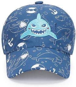 img 3 attached to 🦈 Julerwoo Kids Shark Dinosaur Adjustable Baseball Cap Sun Hats with Mesh