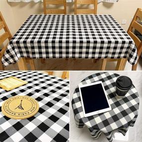 img 1 attached to MoBeHos Checkered Tablecloth: Premium Polyester Tablecloths for Stylish Dining Décor