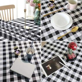 img 2 attached to MoBeHos Checkered Tablecloth: Premium Polyester Tablecloths for Stylish Dining Décor