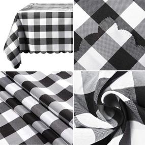 img 3 attached to MoBeHos Checkered Tablecloth: Premium Polyester Tablecloths for Stylish Dining Décor