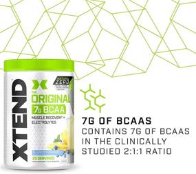 img 2 attached to 🥤 XTEND Natural Zero BCAA Powder - Blueberry Lemonade: No Artificial Sweeteners, Flavors, or Chemical Dyes. Post-Workout Drink Packed with Amino Acids. 7g BCAAs for Effective Results. Ideal for Men & Women. 25 Servings.