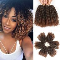 🌊 6 bundles 8 inch short passion twist crochet hair | marlybob kinky curly braiding hair for black women | water wave crochet hair extensions (1b/30) logo