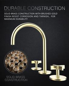 img 3 attached to 🚿 Refined Elegance: Brushed Bathroom Faucet Widespread 110101 BG