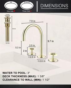 img 1 attached to 🚿 Refined Elegance: Brushed Bathroom Faucet Widespread 110101 BG