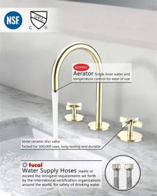 img 2 attached to 🚿 Refined Elegance: Brushed Bathroom Faucet Widespread 110101 BG