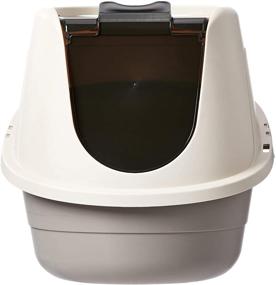 img 3 attached to No-Mess Hooded Cat Litter Box by Amazon Basics - Available in Various Sizes