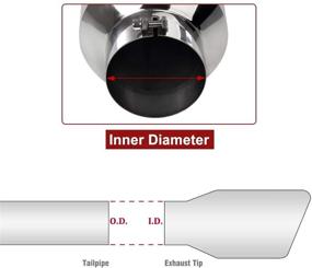 img 2 attached to 🚀 Upower 5" Inlet 10" Outlet Exhaust Tip: Premium Stainless Steel Diesel Tailpipe for Car/Truck, Bolt-On Universal Fit