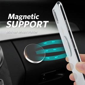 img 3 attached to Magnetic Mounts Flat Cell Phone Holder: Versatile and Universal 2 Pack for Car Dashboard, Wall, Windshield, and More (Gold)