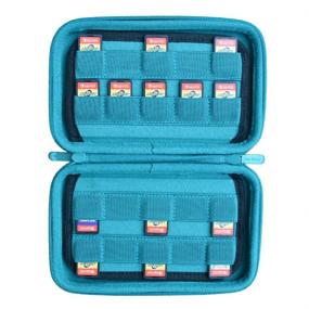 img 1 attached to 🎮 Turquoise Nintendo Switch Game Card Holder: Deluxe Case for 40 Games, Storage Solution for Nintendo Switch Games & SD Cards