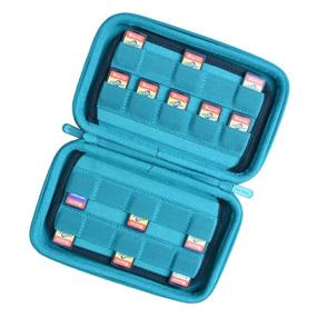 img 3 attached to 🎮 Turquoise Nintendo Switch Game Card Holder: Deluxe Case for 40 Games, Storage Solution for Nintendo Switch Games & SD Cards