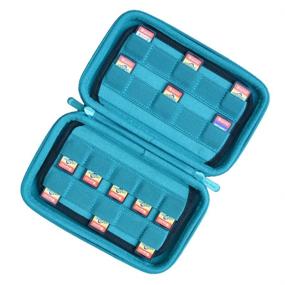 img 4 attached to 🎮 Turquoise Nintendo Switch Game Card Holder: Deluxe Case for 40 Games, Storage Solution for Nintendo Switch Games & SD Cards