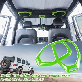 img 3 attached to Opall Car Inner Top Roof Speaker Frame Cover Trim Decor ABS Interior Accessories For 2018-2021 Jeep Wrangler JL JLU &Amp