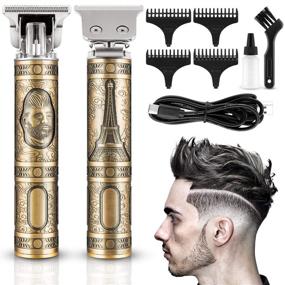 img 4 attached to 💇 Ultimate Cordless Hair Clipper for Men: T-Blade Trimmers, Zero Gapped Beard Shaver, 0 mm Bald Head Clippers & Barber Accessories