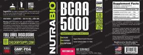 img 1 attached to Порошок NutraBio BCAA 5000: веганские ферментированные ВСАА для роста сухих мышц, восстановления и выносливости - нулевое содержание жиров, сахара и углеводов - 60 порций (арбуз)