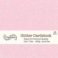 crafasso 12x12 300gms premium glitter cardstock, light pink, 15 sheets logo