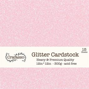 img 4 attached to Crafasso 12x12 300gms Premium Glitter Cardstock, Light Pink, 15 Sheets