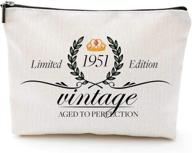 🎁 vintage-inspired makeup bag: perfect birthday gift for women born in 1951 logo