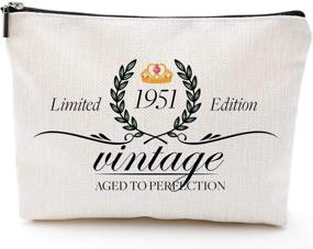 img 4 attached to 🎁 Vintage-Inspired Makeup Bag: Perfect Birthday Gift for Women Born in 1951