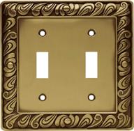 🔘 paisley double toggle switch wall plate: enhance your décor with franklin brass 64040, tumbled antique brass logo