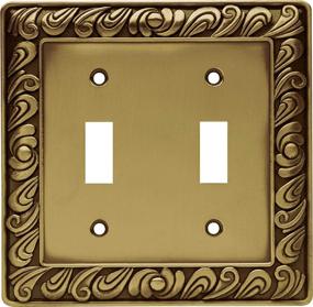 img 4 attached to 🔘 Paisley Double Toggle Switch Wall Plate: Enhance Your Décor with Franklin Brass 64040, Tumbled Antique Brass