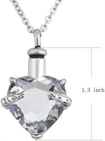 img 2 attached to 🔮 Birthstone Crystal Urn Necklace for Ashes - Love Heart Cremation Jewelry Keepsake Memorial Pendant for Mom, Dad, Sister, Brother & Family