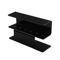 🔧 durable acrylic eyelash extension tools storage holder- 1pc tweezer display stand with 6 holes for organizing tweezers, scraper, and shears in black logo