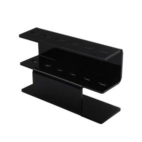 img 4 attached to 🔧 Durable Acrylic Eyelash Extension Tools Storage Holder- 1pc Tweezer Display Stand with 6 Holes for Organizing Tweezers, Scraper, and Shears in Black