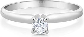 img 3 attached to Forever Classic Created Moissanite Solitaire Engagement Ring in 14K White Gold (0.23 Cttw, Round 4MM, Size 5-9) by Charles & Colvard