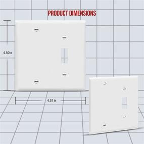 img 3 attached to ENERLITES Combination Toggle Switch/Blank Wall Plate: Standard Size 2-Gang Light Switch Cover, UL Listed, White
