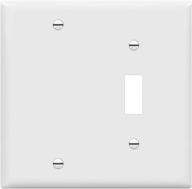 enerlites combination toggle switch/blank wall plate: standard size 2-gang light switch cover, ul listed, white логотип